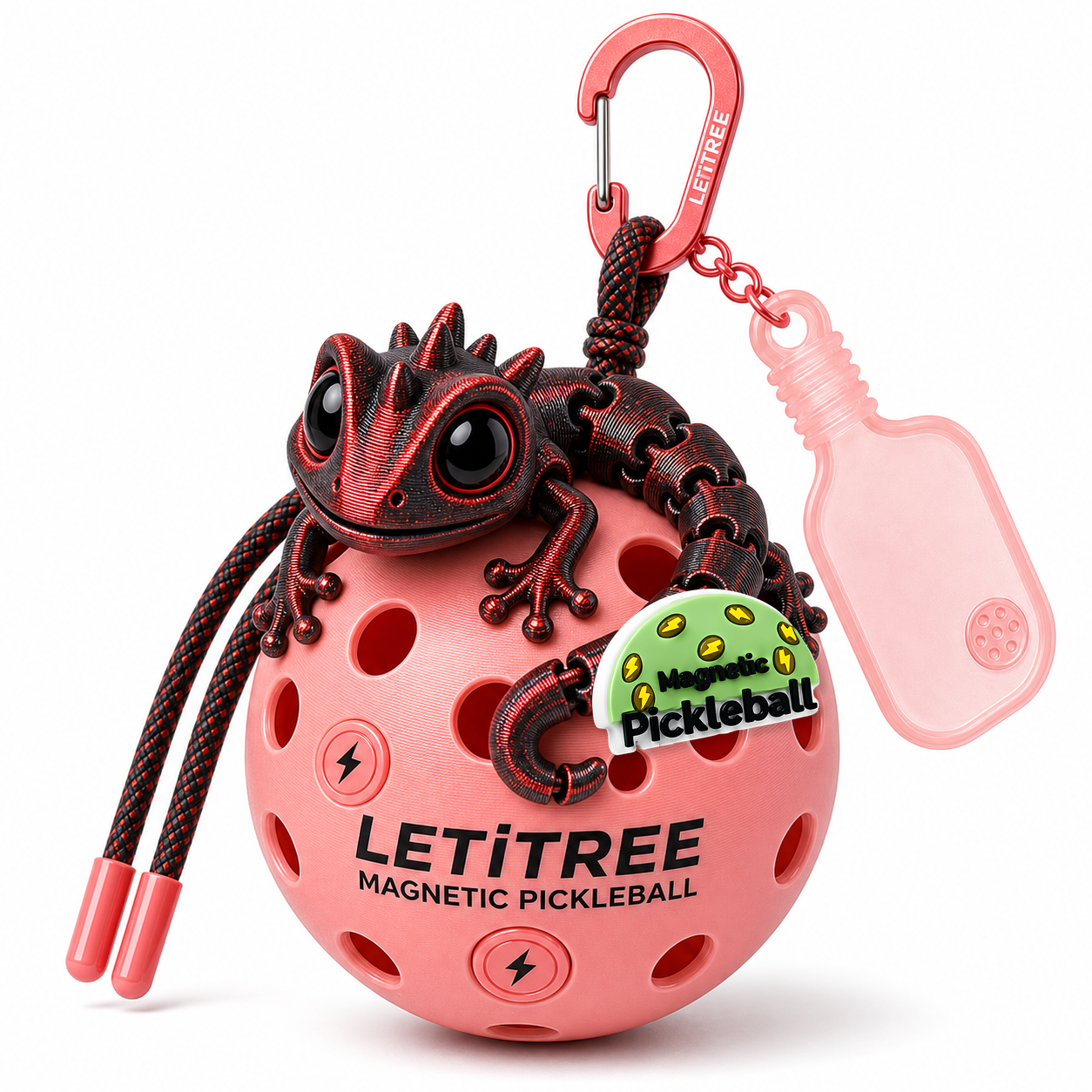 LETiTREE Magnetic Pickleball Keychain - Big Eye Lizard Dragon Variant 12 (BDL012)