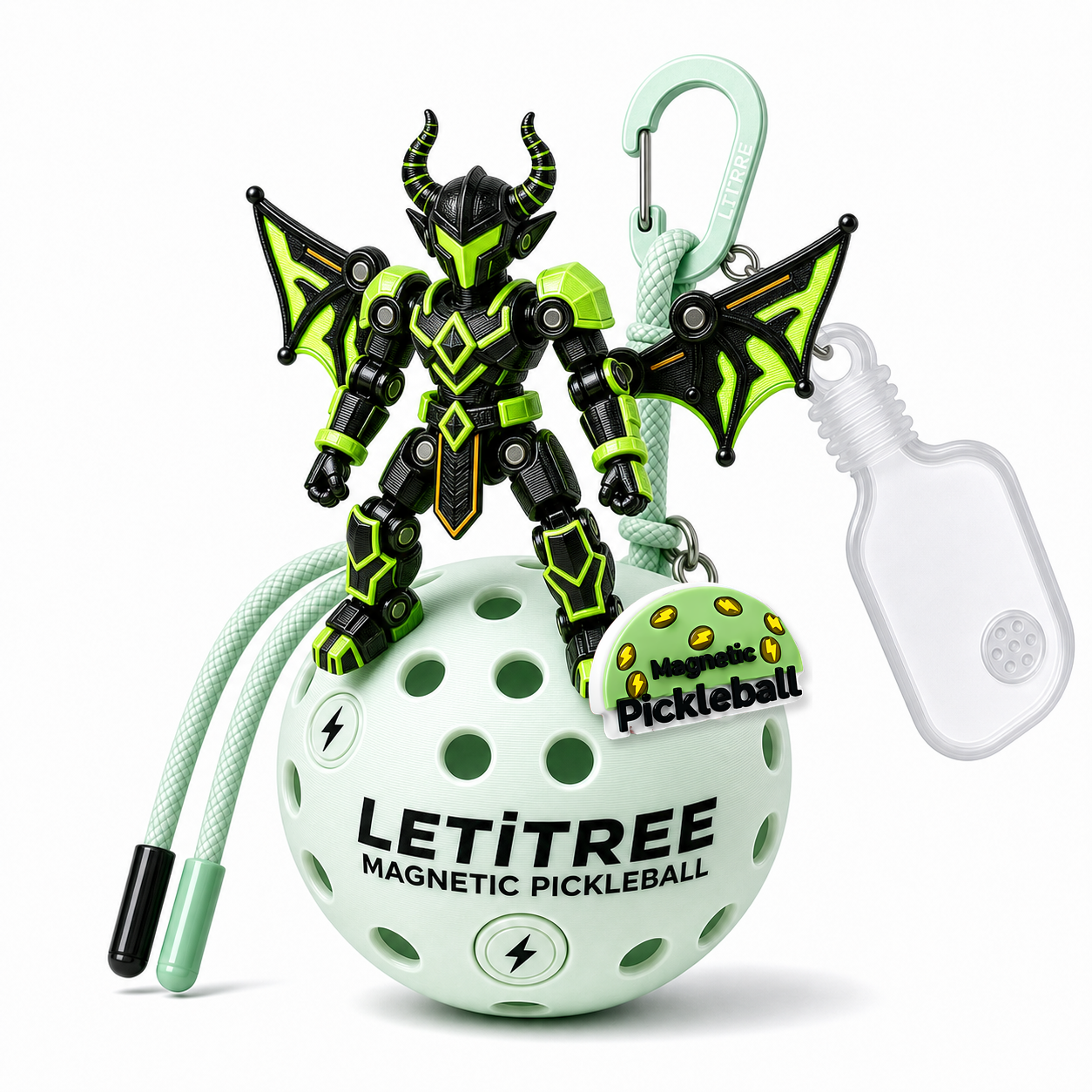 LETiTREE Magnetic Pickleball Keychain - Glow Diy Magnetic Figure Variant 02 (DYM002)