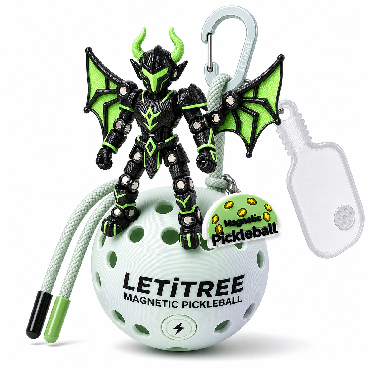 LETiTREE Magnetic Pickleball Keychain - Glow Diy Magnetic Figure Variant 05 (DYM005)