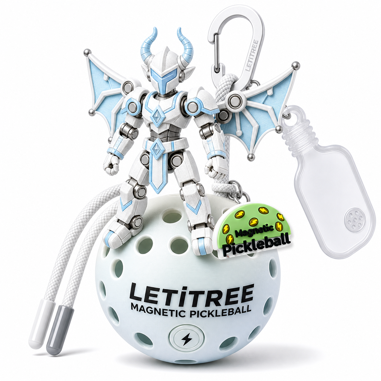 LETiTREE Magnetic Pickleball Keychain - Glow Diy Magnetic Figure Variant 09 (DYM009)