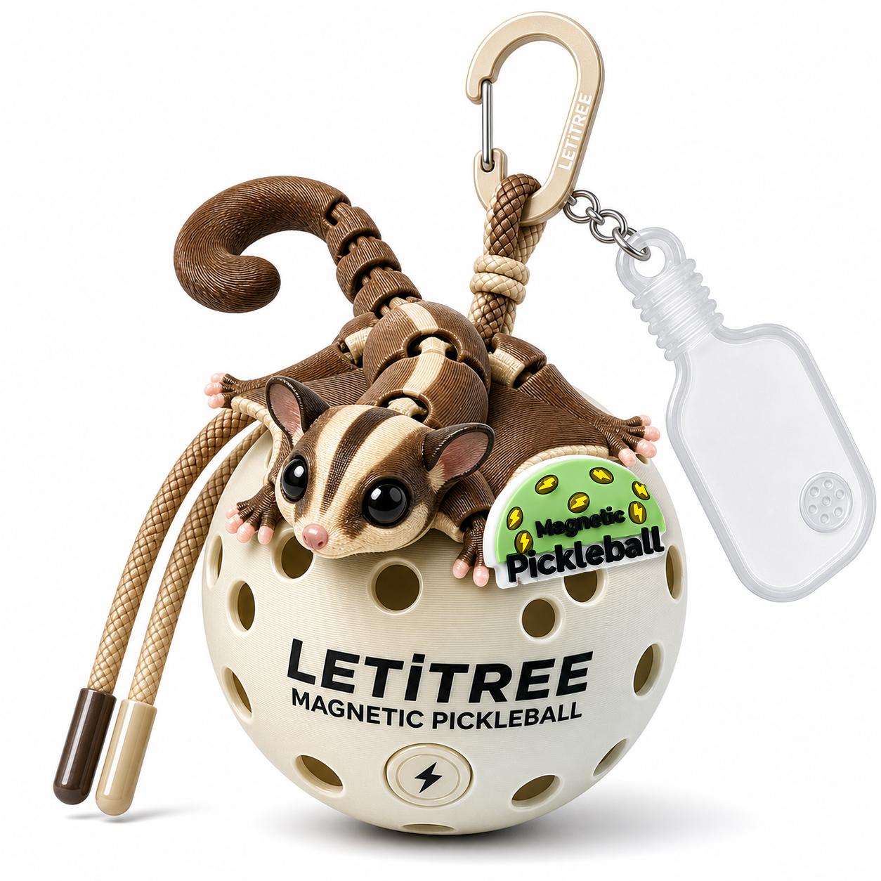 LETiTREE Magnetic Pickleball Keychain - Educational Articulated Charm Variant 02 (EDU002)