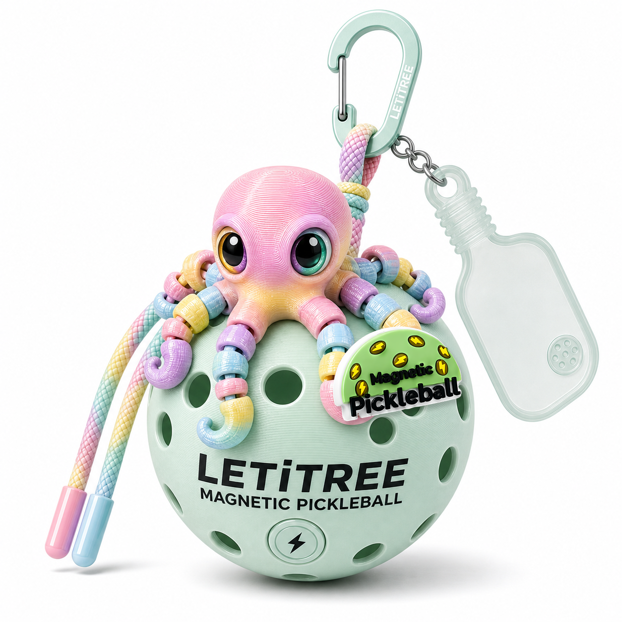 LETiTREE Magnetic Pickleball Keychain - Big Eye Octopus Variant 03 (EYO003)