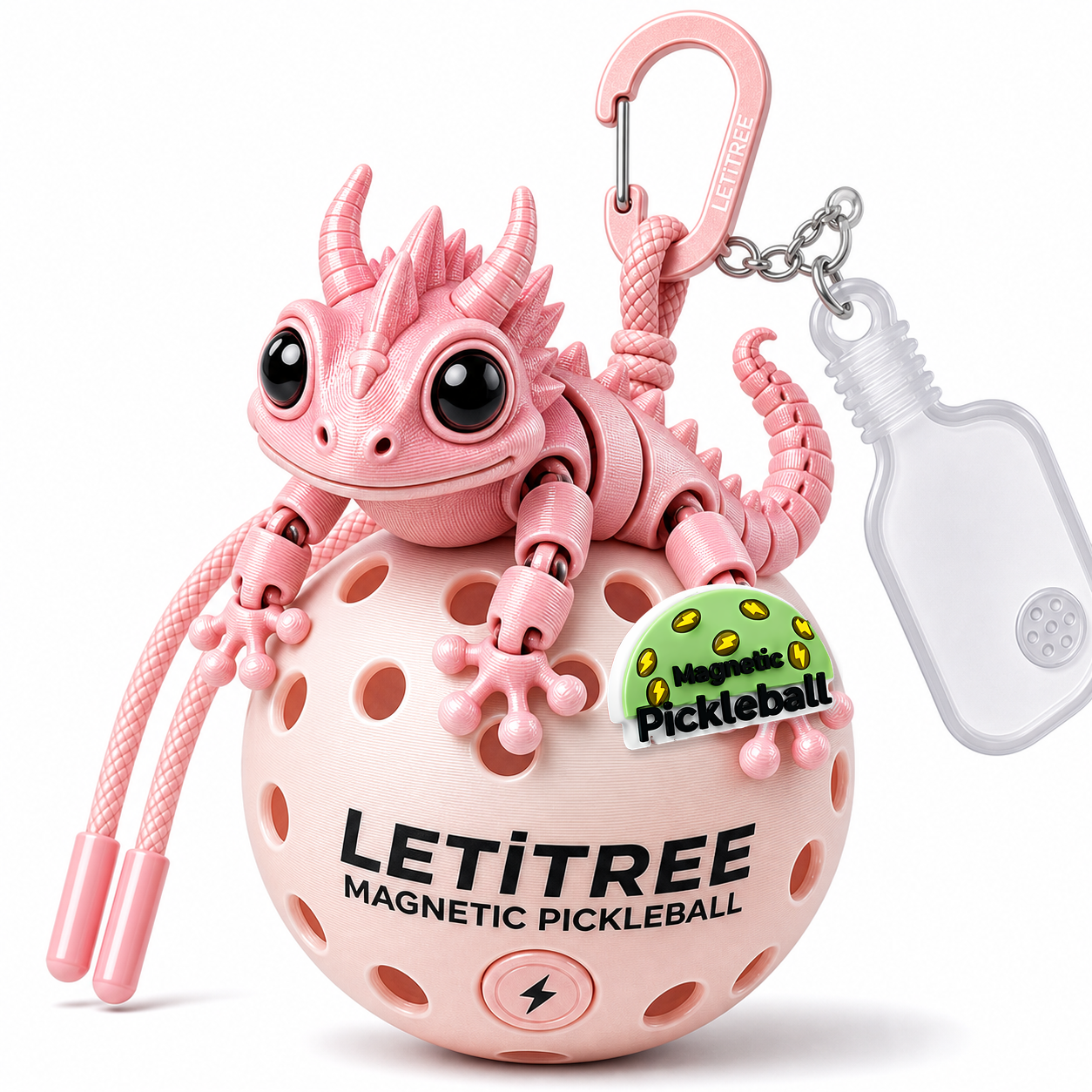 LETiTREE Magnetic Pickleball Keychain - Glow Dragon Magnet Frog Variant 03 (GDL003)