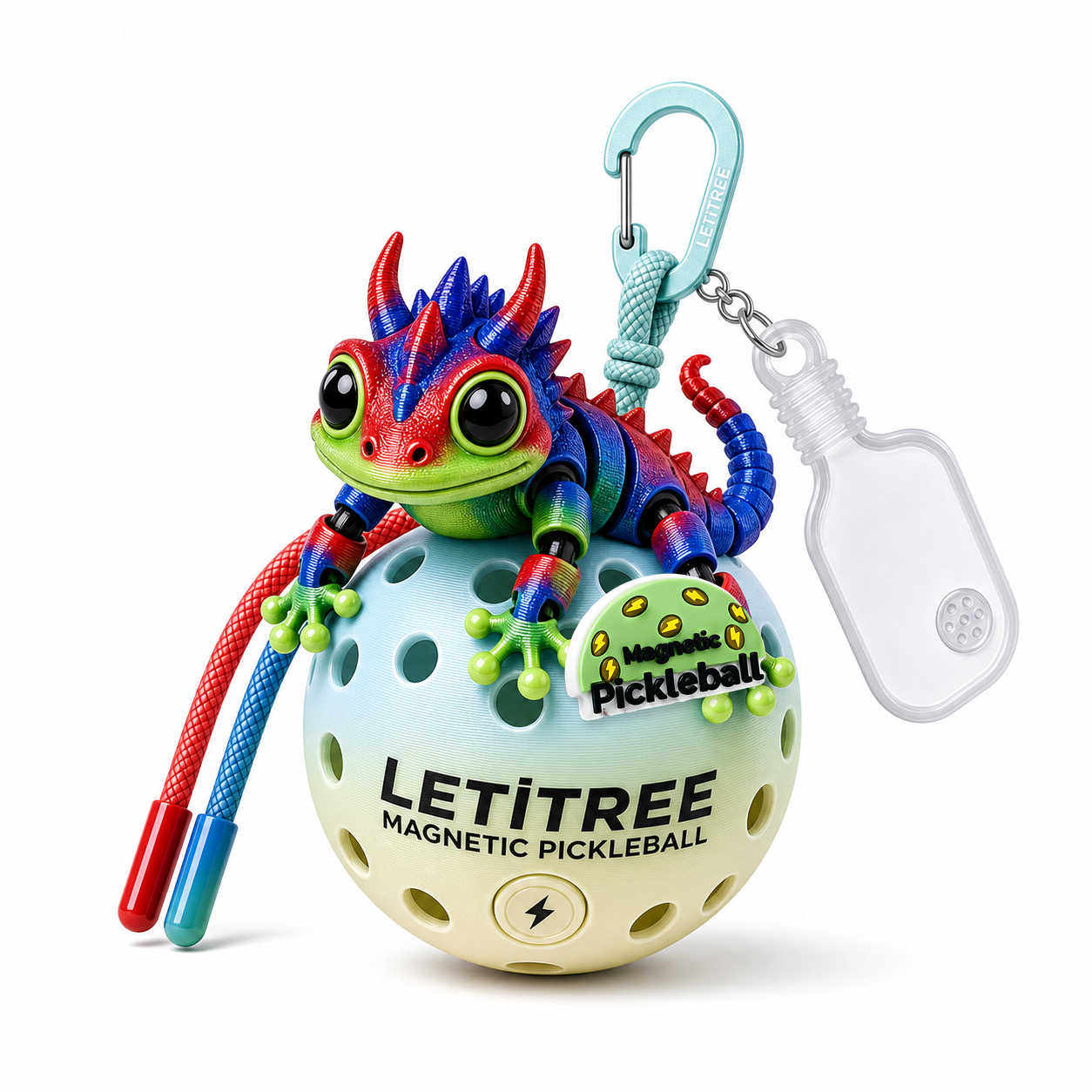 LETiTREE Magnetic Pickleball Keychain - Glow Dragon Magnet Frog Variant 04 (GDL004)