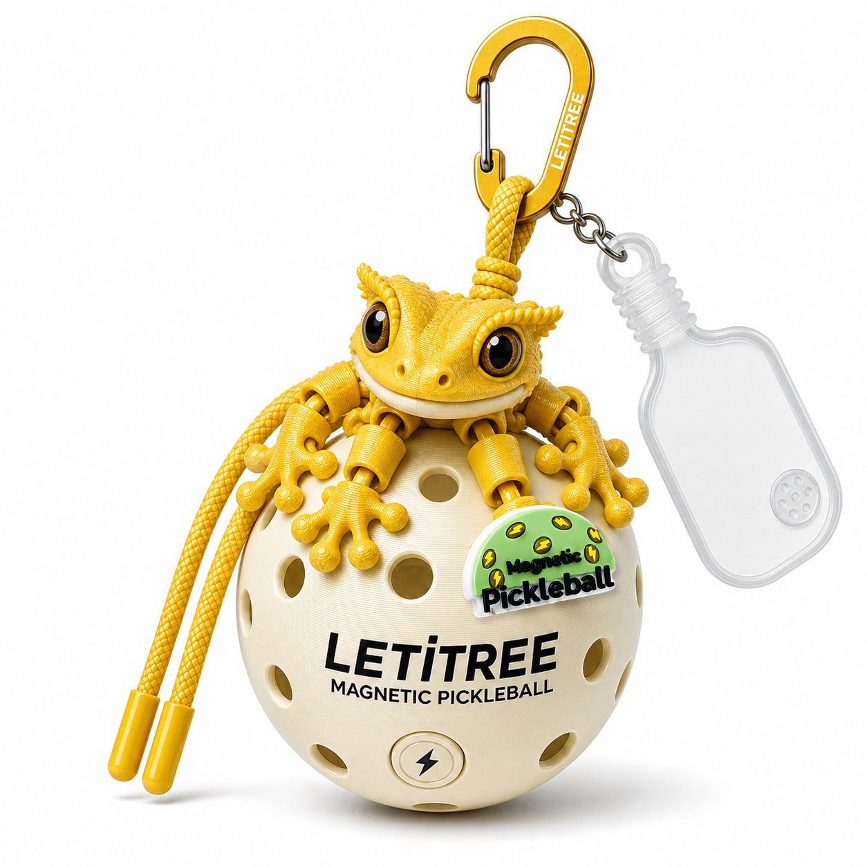 LETiTREE Magnetic Pickleball Keychain - Eyelash Gecko 16Cm 03 (GEK003)
