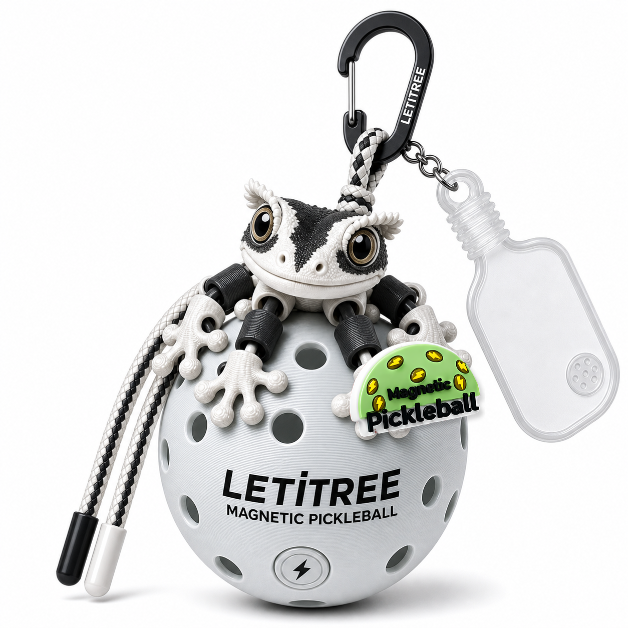 LETiTREE Magnetic Pickleball Keychain - Eyelash Gecko 16Cm 07 (GEK007)