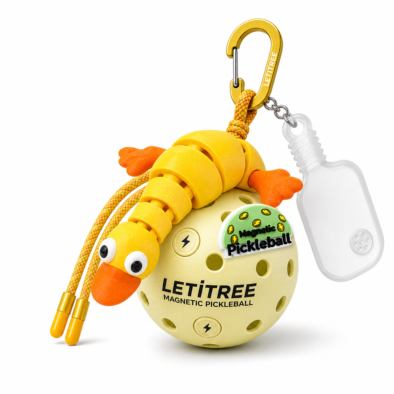 LETiTREE Magnetic Pickleball Keychain - Big Eye Goose Pro Yellow (GOO001)