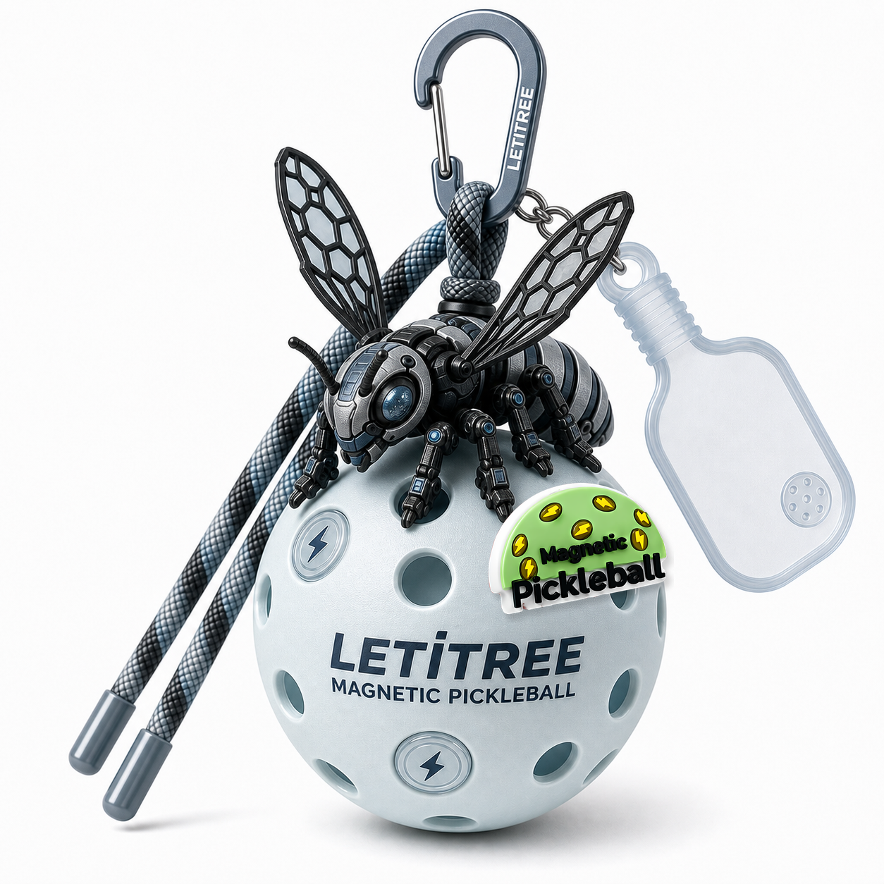 LETiTREE Magnetic Pickleball Keychain - Mecha Bee Graphite Adhesive Medium 85Cm (MCB007)