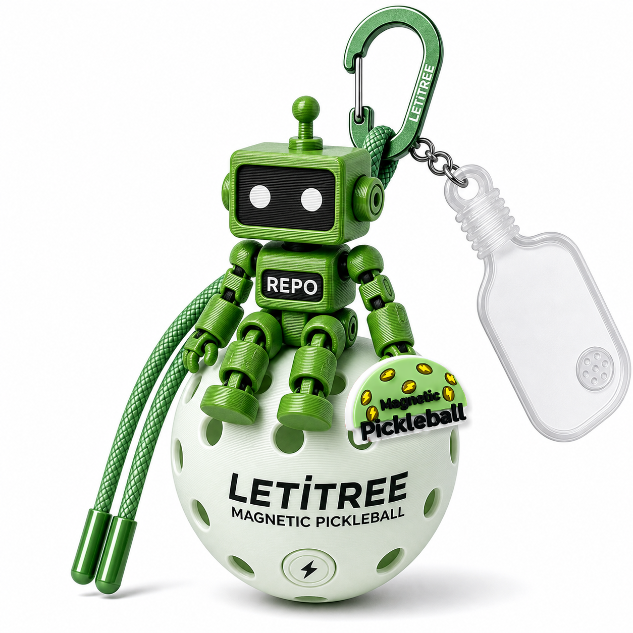 LETiTREE Magnetic Pickleball Keychain - Repo Robot Figure Variant 04 (RPO004)