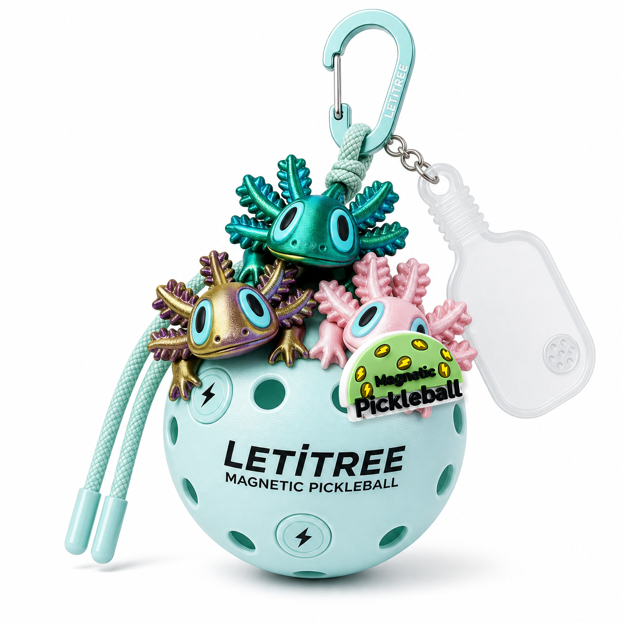 LETiTREE Magnetic Pickleball Keychain - Salamander Custom Color (SAL001)