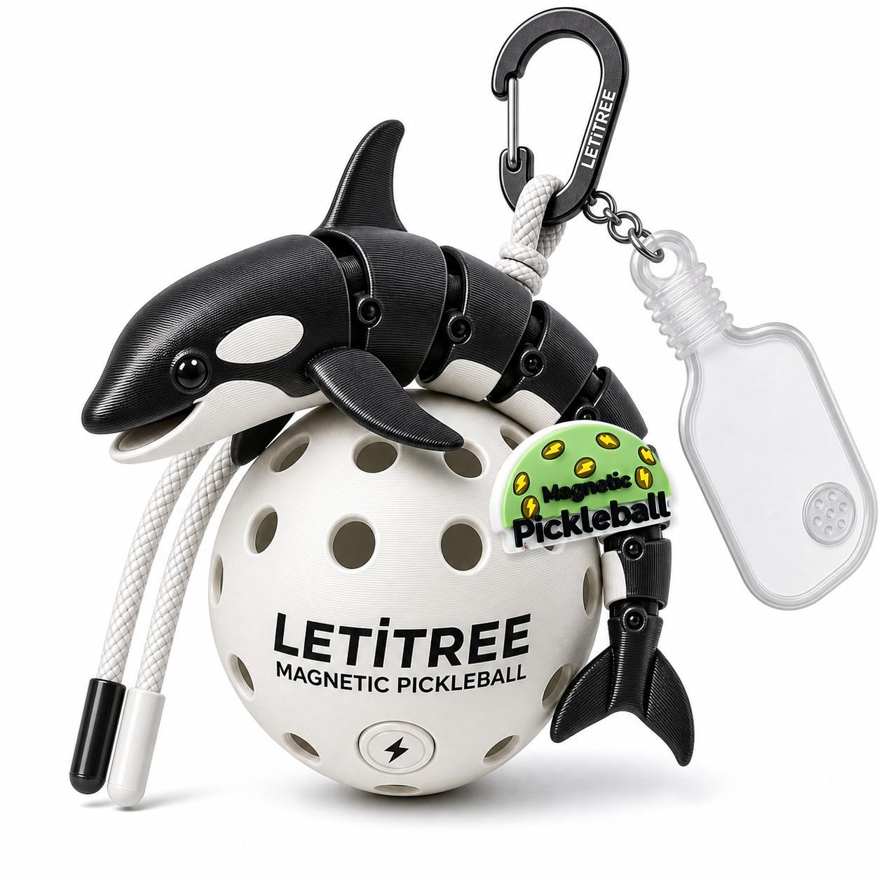 LETiTREE Magnetic Pickleball Keychain - Shark Orca Variant 05 (SHK005)