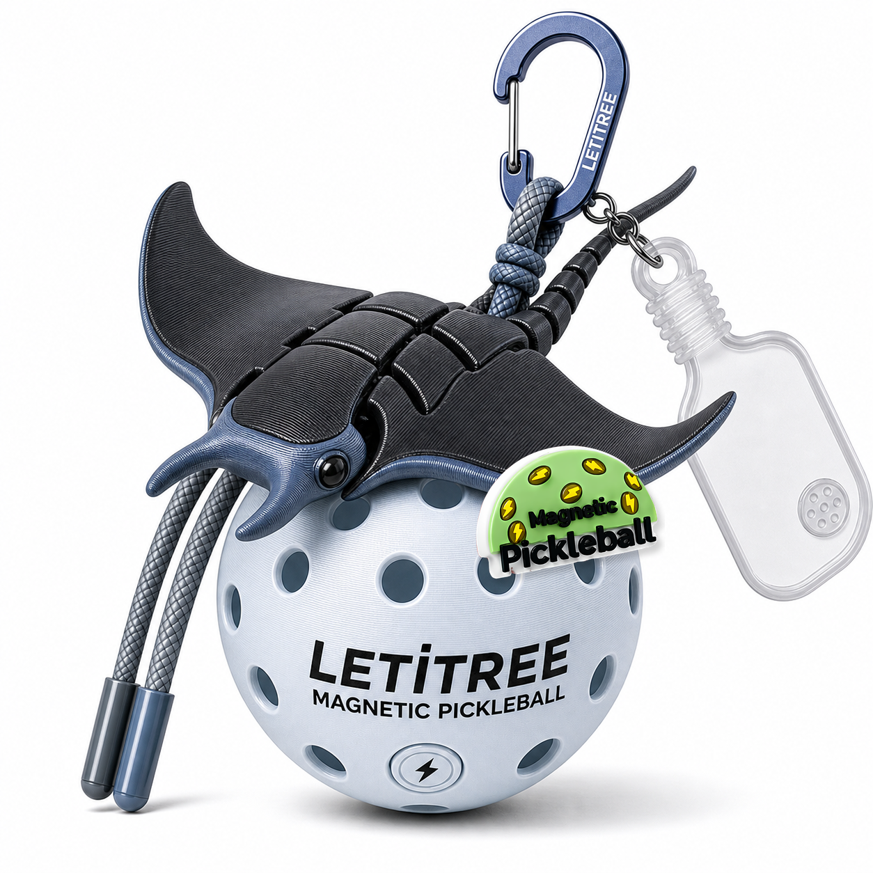 LETiTREE Magnetic Pickleball Keychain - Shark Orca Variant 06 (SHK006)