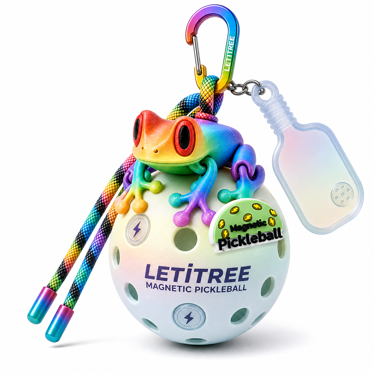 LETiTREE Magnetic Pickleball Keychain - Tree Frog Seven Color (TRF001)