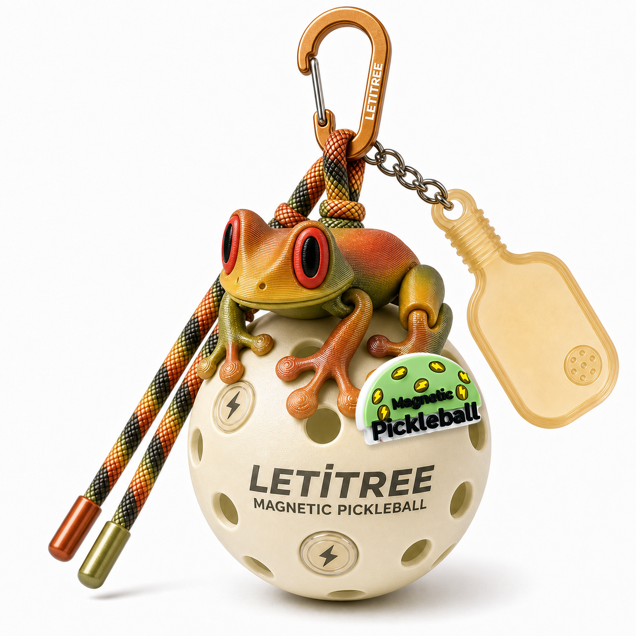 LETiTREE Magnetic Pickleball Keychain - Tree Frog Autumn Random (TRF008)