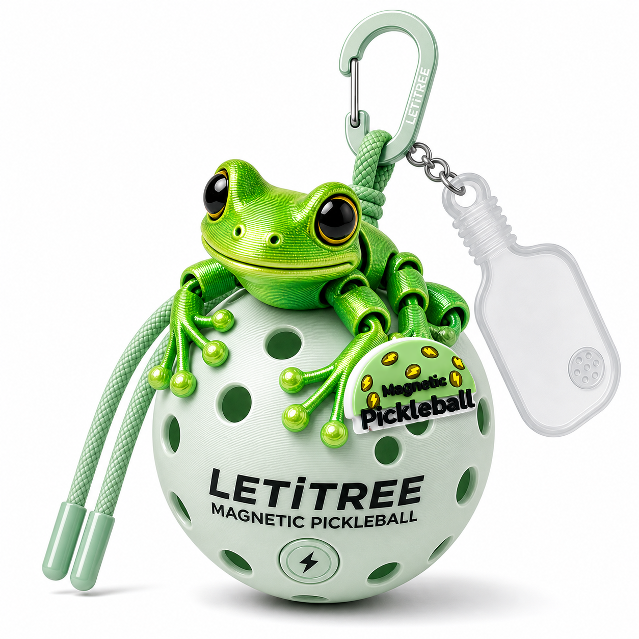 LETiTREE Magnetic Pickleball Keychain - Christmas Magnetic Tree Frog Variant 06 (XTF006)