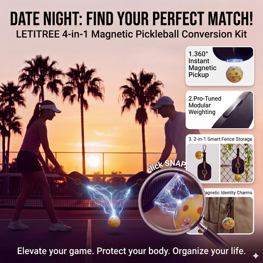 The Perfect Match! ‍️‍LETITREE Magnetic Pickleball Conversion Kit 4-in-1｜No-Bend Pickup · Swing Weight Tuning · Fence Storage · DIY Charms｜Lazy Tool, Court Prank, Viral Video, Birthday Gift