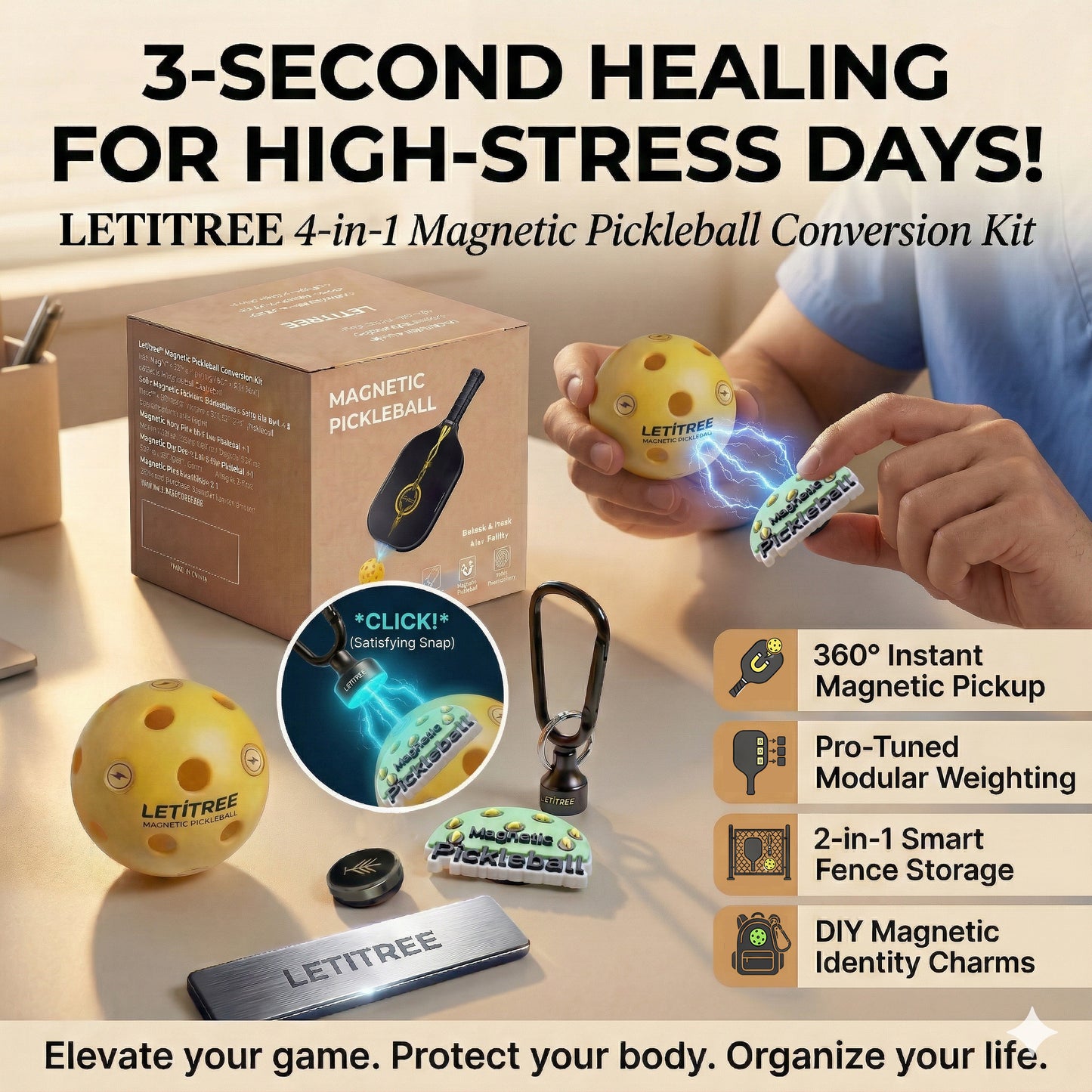 3-Second Stress Healing! ‍️ Fidget-Friendly Letitree Magnetic Charms for High-Stress Days