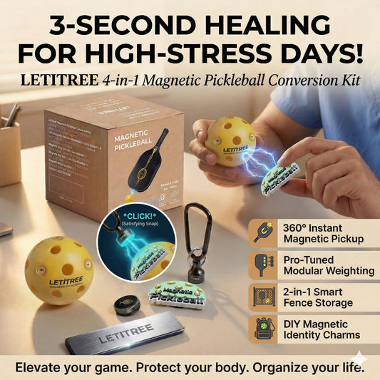 3-Second Stress Healing! ‍️LETITREE Magnetic Pickleball Conversion Kit 4-in-1｜No-Bend Pickup · Swing Weight Tuning · Fence Storage · DIY Charms｜Lazy Tool, Court Prank, Viral Video, Birthday Gift