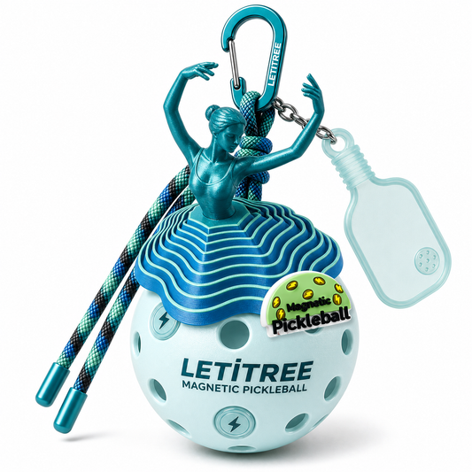LETiTREE Magnetic Pickleball Keychain - Ballet Dancer Blue Green (BAL004)