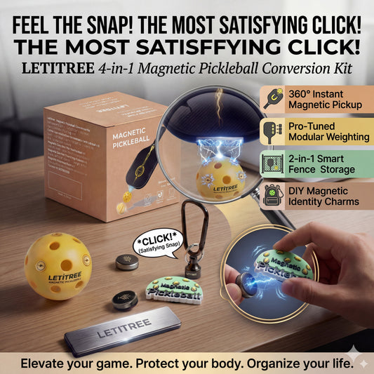 Feel the SNAP!   LETITREE Magnetic Pickleball Conversion Kit 4-in-1｜No-Bend Pickup · Swing Weight Tuning · Fence Storage · DIY Charms｜Lazy Tool, Court Prank, Viral Video, Birthday Gift