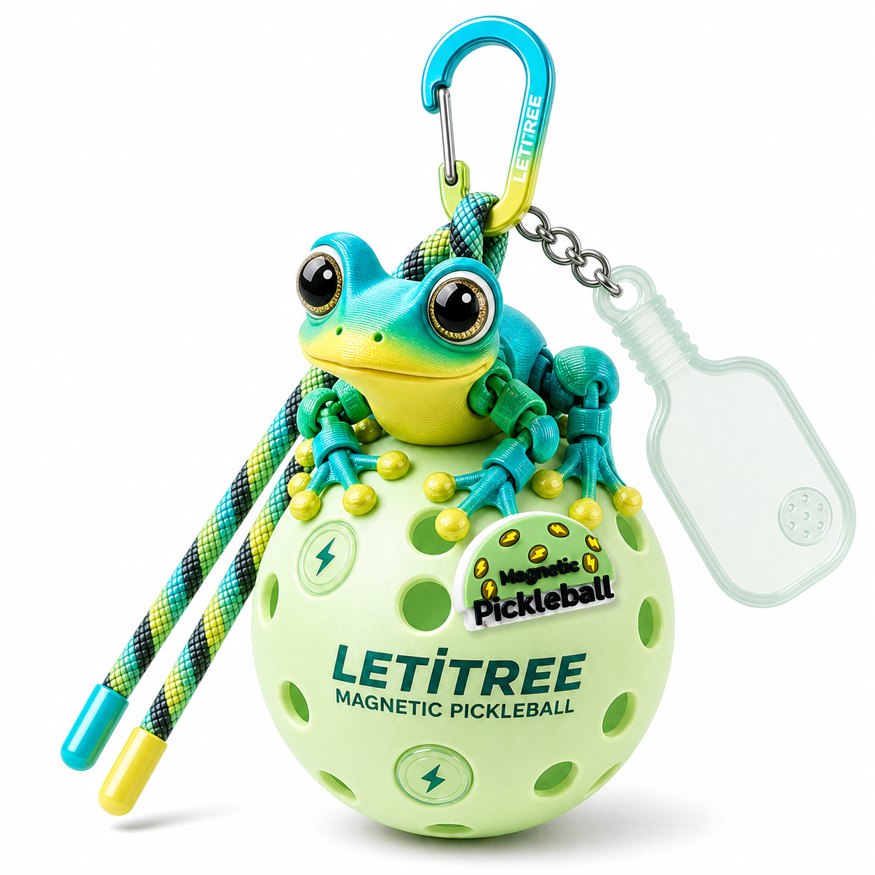 LETiTREE Magnetic Pickleball Keychain - Big Eye Frog Summer Gradient (BEF001)