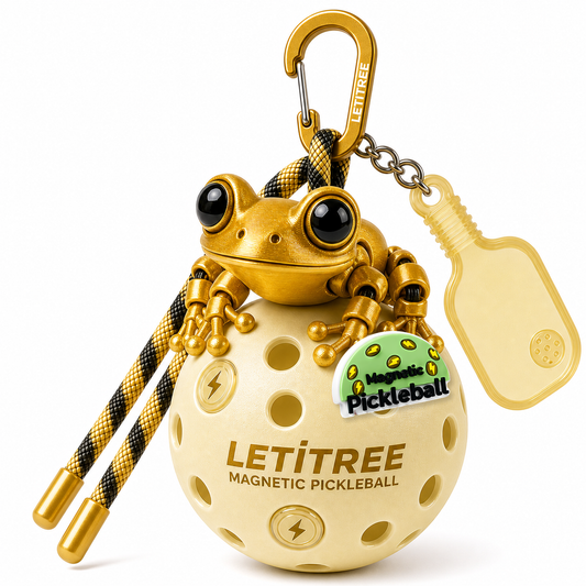 LETiTREE Magnetic Pickleball Keychain - Big Eye Frog Gold (BEF011)