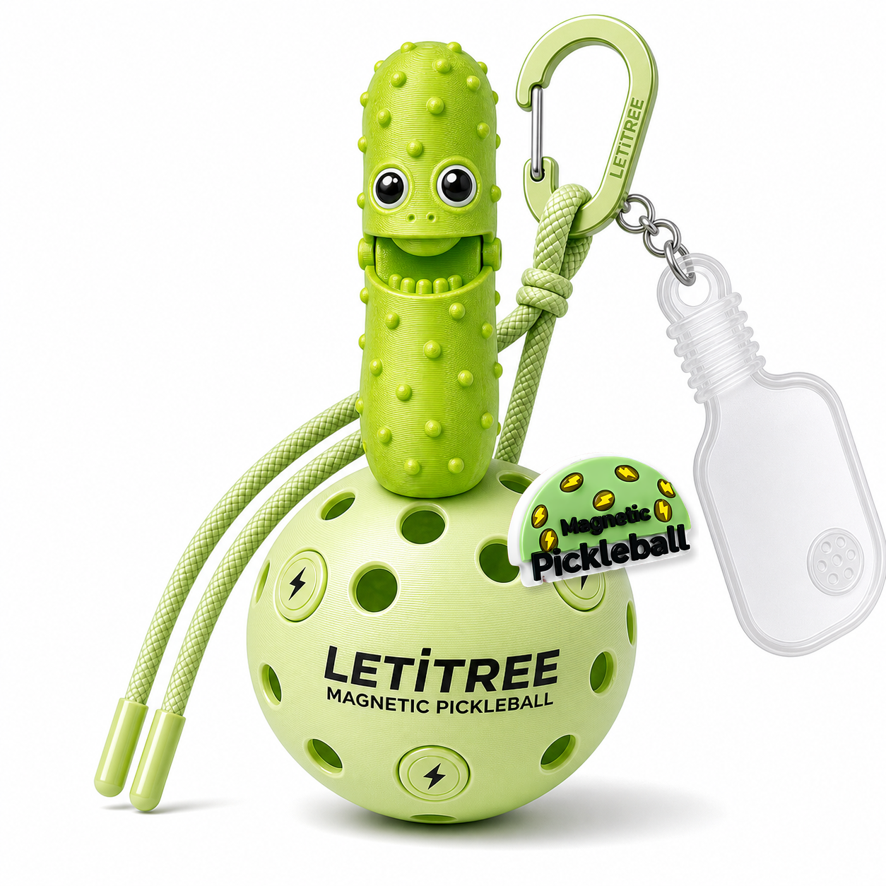 LETiTREE Magnetic Pickleball Keychain - Cucumber Man Magnetic Large Cucumber (CCM002)
