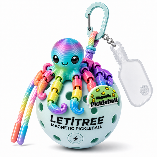 LETiTREE Magnetic Pickleball Keychain - Cute Octopus Keychain New Rainbow (COK004)