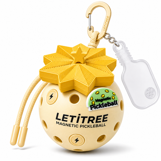 LETiTREE Magnetic Pickleball Keychain - Christmas Tree Tower Gold (CTT002)