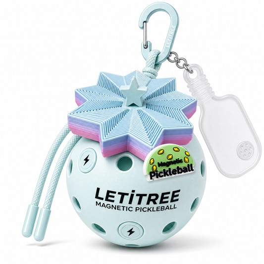 LETiTREE Magnetic Pickleball Keychain - Christmas Tree Tower Rainbow (CTT003)