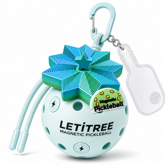 LETiTREE Magnetic Pickleball Keychain - Christmas Tree Tower Blue Green (CTT006)