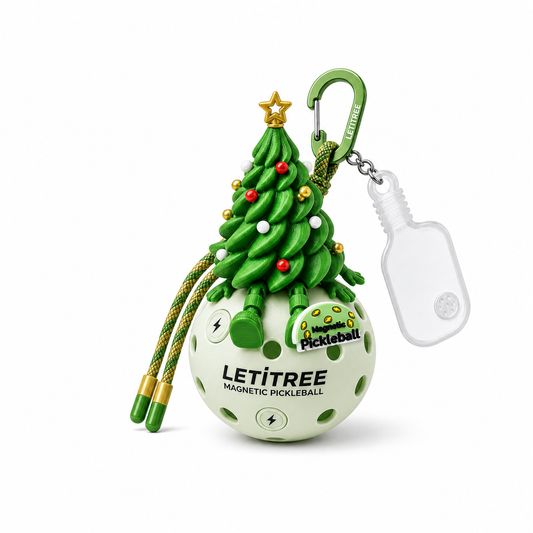 LETiTREE Magnetic Pickleball Keychain - Color Christmas Tree Assembly (CXT003)