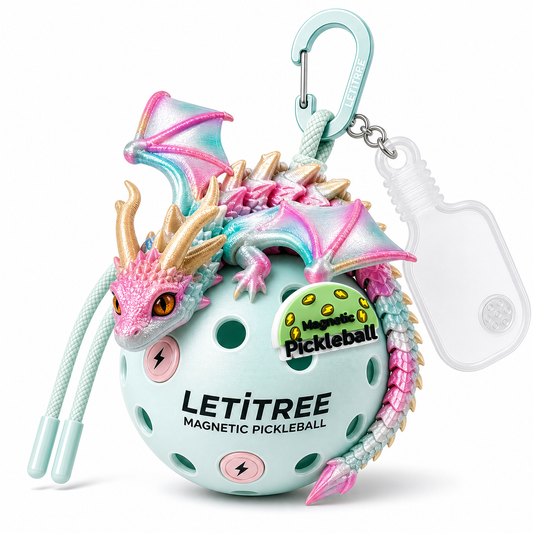 LETiTREE Magnetic Pickleball Keychain - Double Horn Dragon Rainbow (DHD001)
