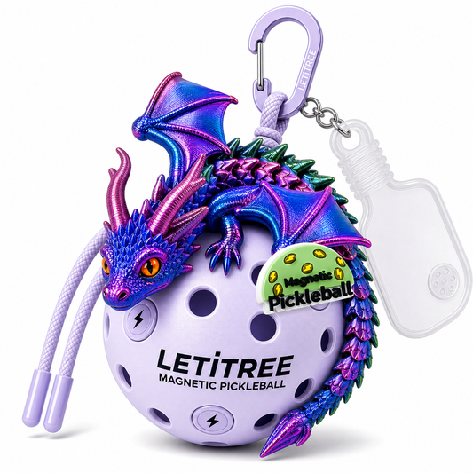 LETiTREE Magnetic Pickleball Keychain - Double Horn Dragon Iridescent (DHD002)