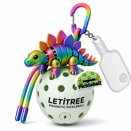 LETiTREE Magnetic Pickleball Keychain - Multicolor Dinosaur 3D 8 03 (DNO003)