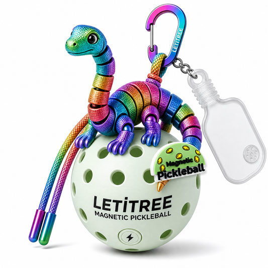 LETiTREE Magnetic Pickleball Keychain - Multicolor Dinosaur 3D 8 06 (DNO006)