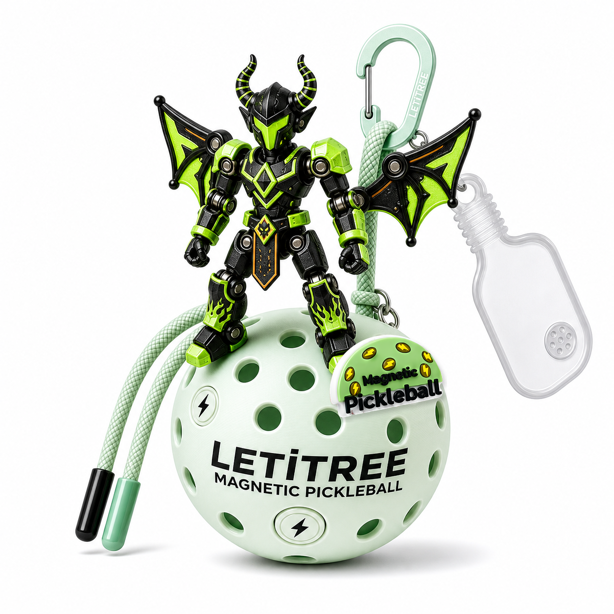 LETiTREE Magnetic Pickleball Keychain - Glow Diy Magnetic Figure Variant 03 (DYM003)