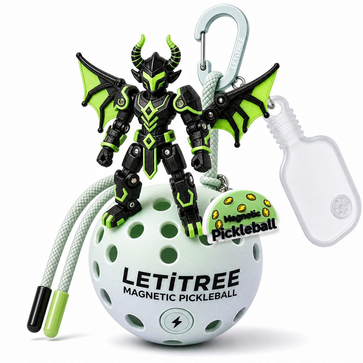 LETiTREE Magnetic Pickleball Keychain - Glow Diy Magnetic Figure Variant 04 (DYM004)