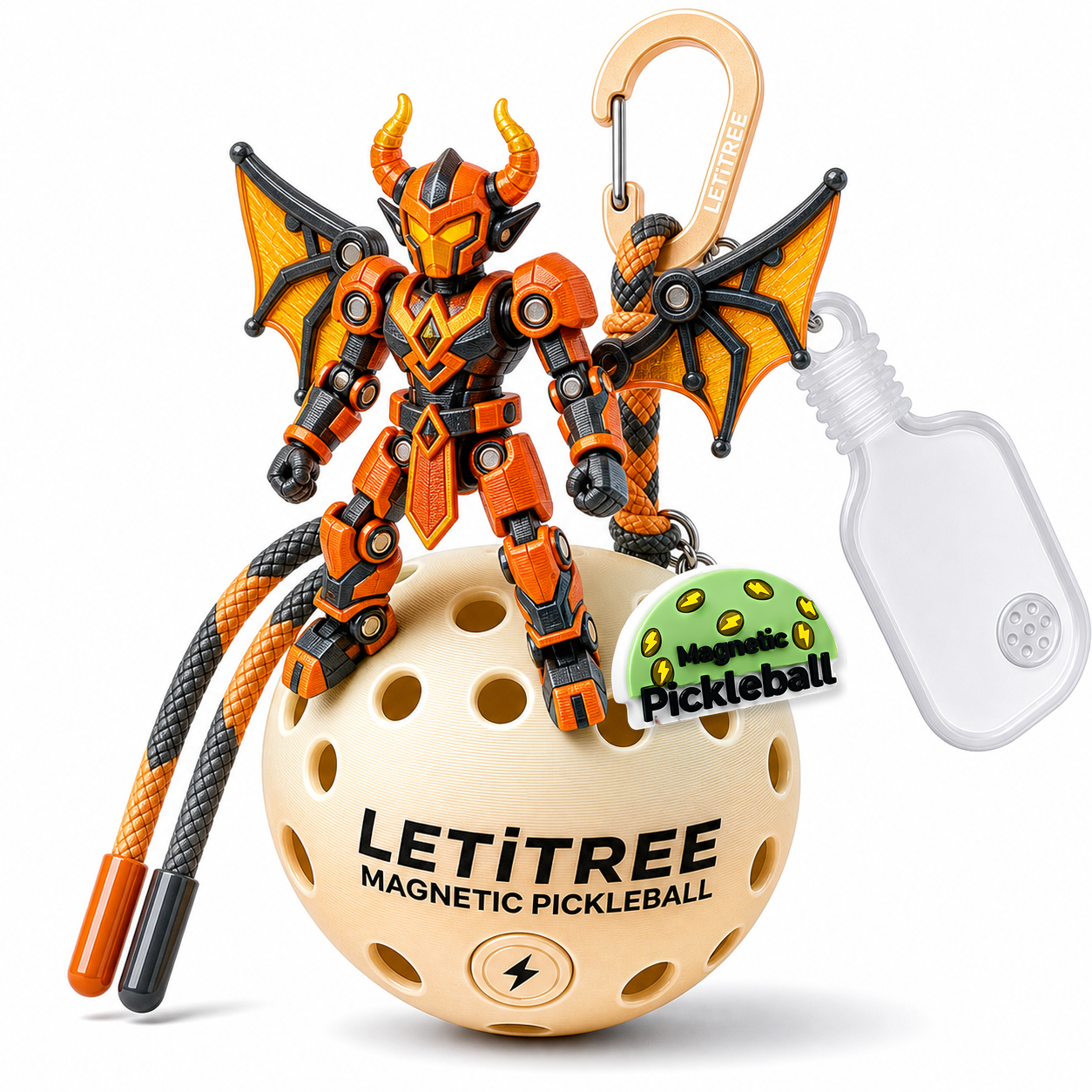 LETiTREE Magnetic Pickleball Keychain - Glow Diy Magnetic Figure Variant 06 (DYM006)