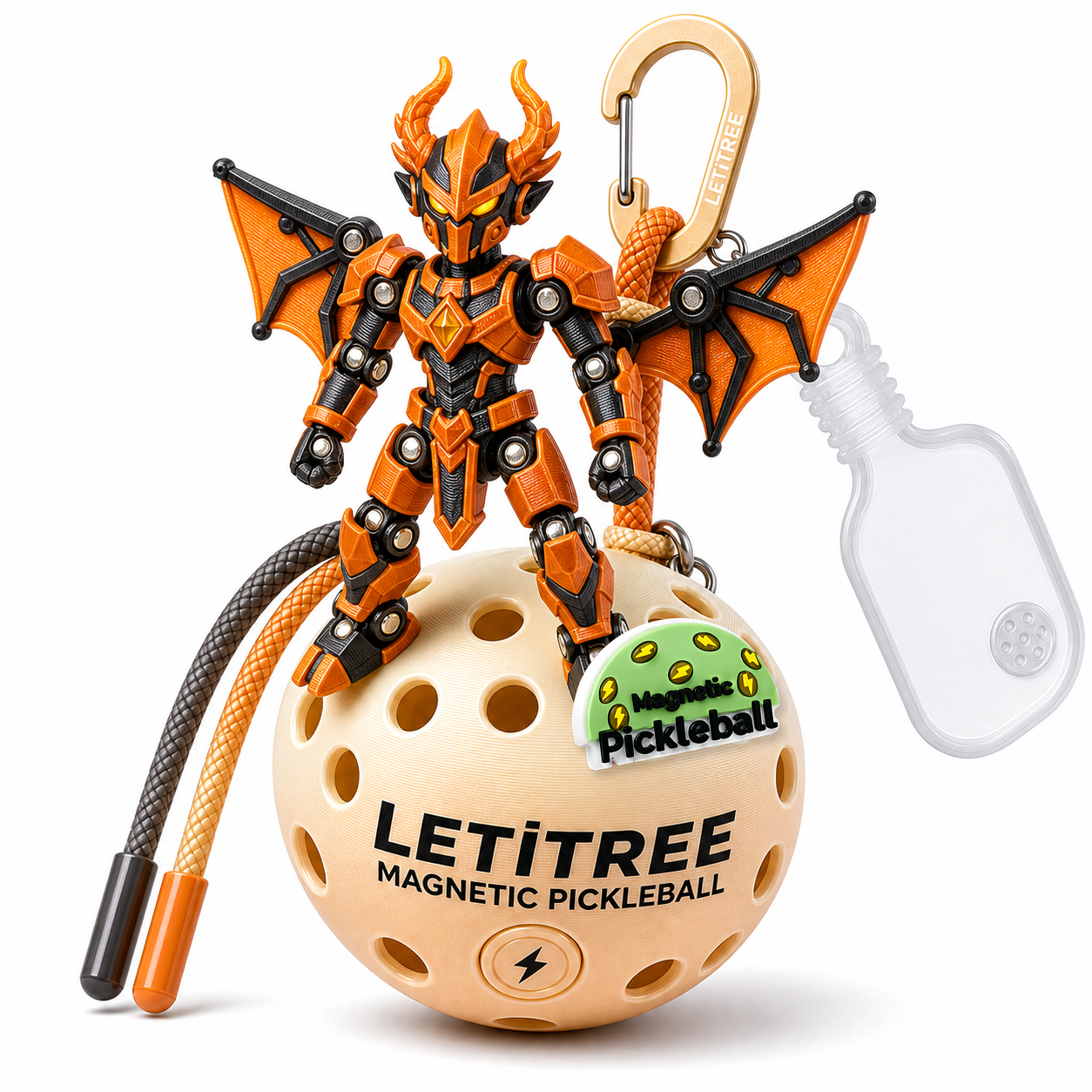 LETiTREE Magnetic Pickleball Keychain - Glow Diy Magnetic Figure Variant 07 (DYM007)