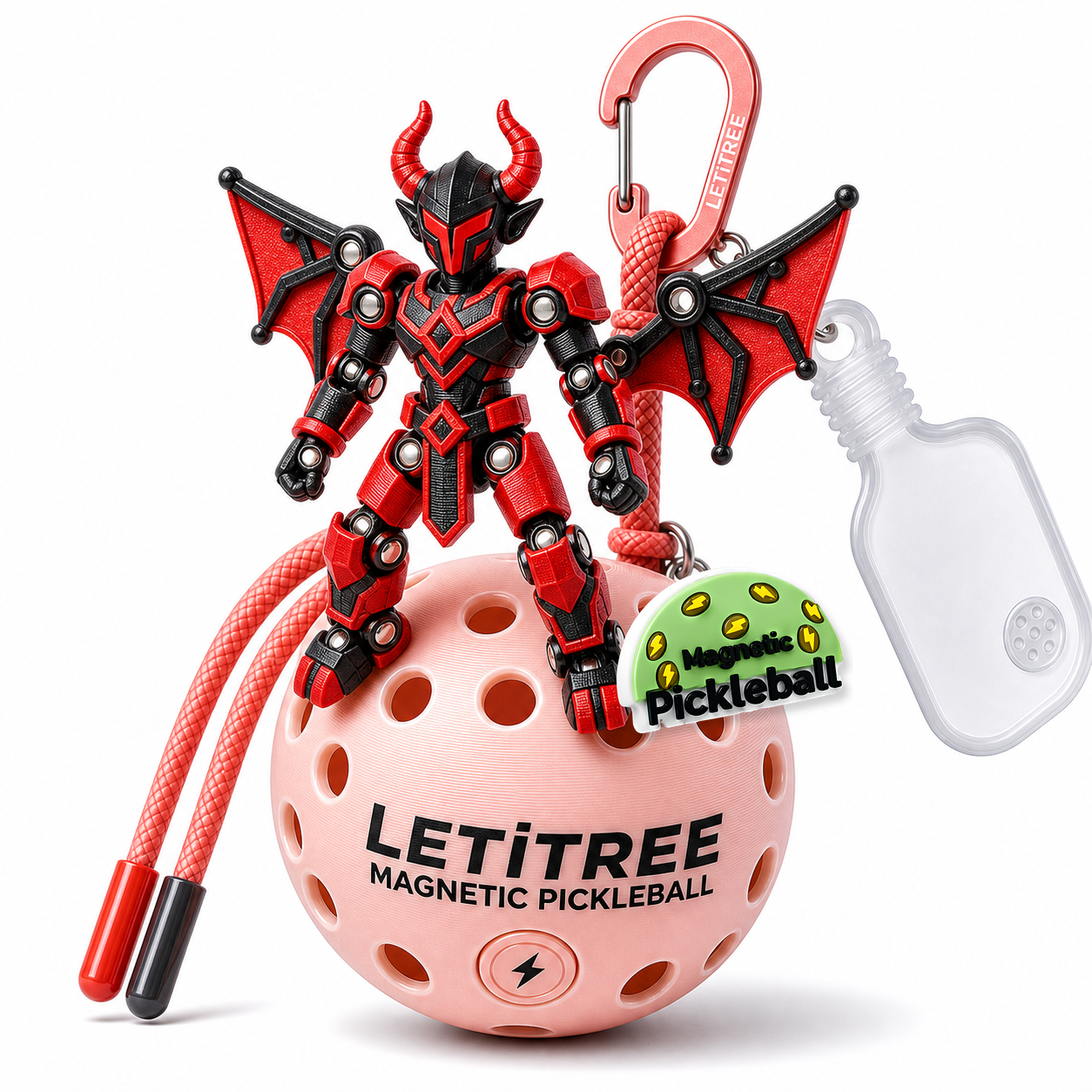 LETiTREE Magnetic Pickleball Keychain - Glow Diy Magnetic Figure Variant 10 (DYM010)