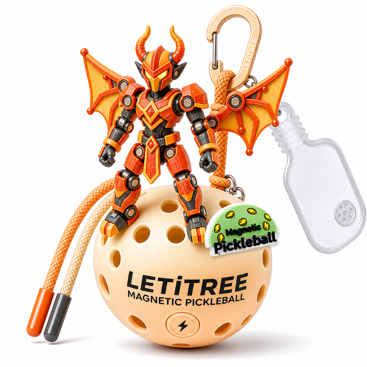LETiTREE Magnetic Pickleball Keychain - Glow Diy Magnetic Figure Variant 12 (DYM012)