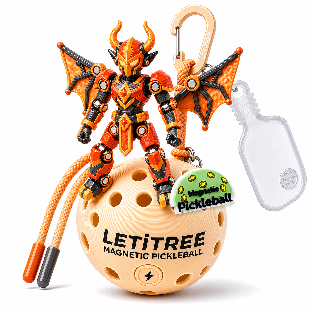 LETiTREE Magnetic Pickleball Keychain - Glow Diy Magnetic Figure Variant 13 (DYM013)