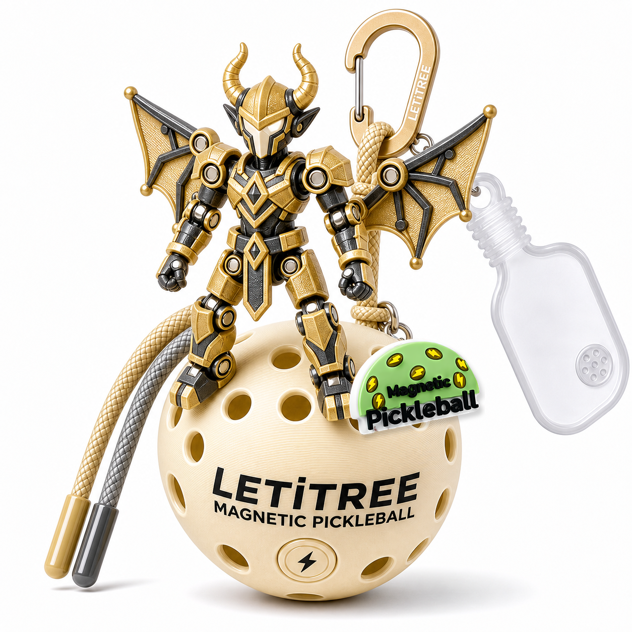 LETiTREE Magnetic Pickleball Keychain - Glow Diy Magnetic Figure Variant 15 (DYM015)