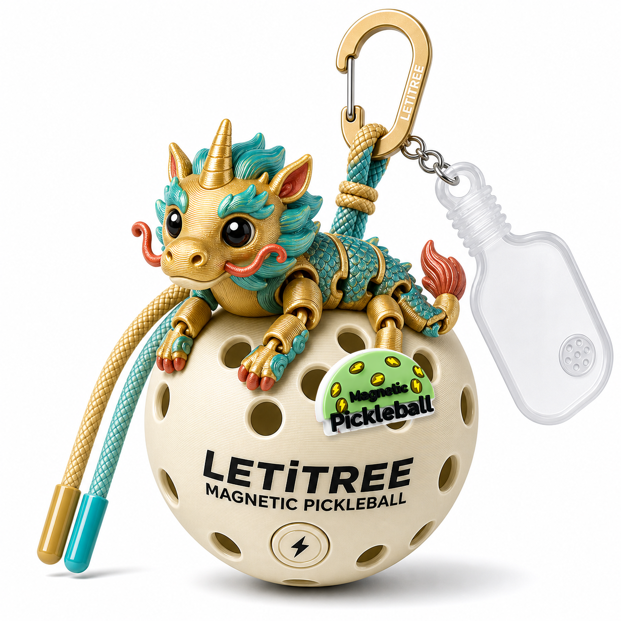 LETiTREE Magnetic Pickleball Keychain - Educational Articulated Charm Variant 07 (EDU007)
