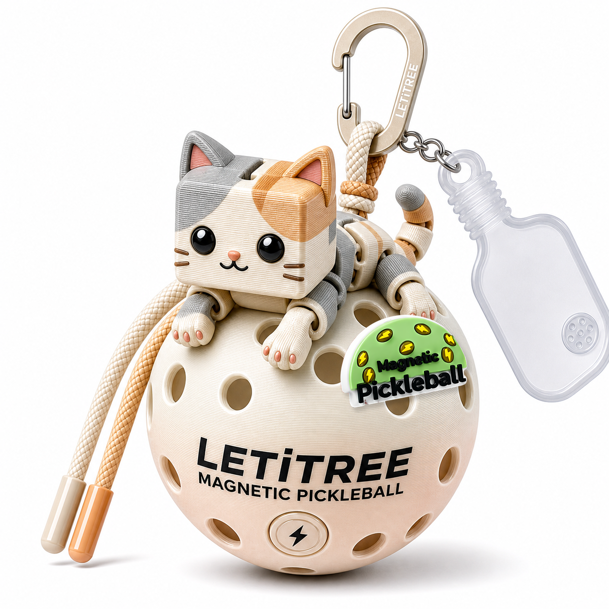 LETiTREE Magnetic Pickleball Keychain - Educational Articulated Charm Variant 08 (EDU008)