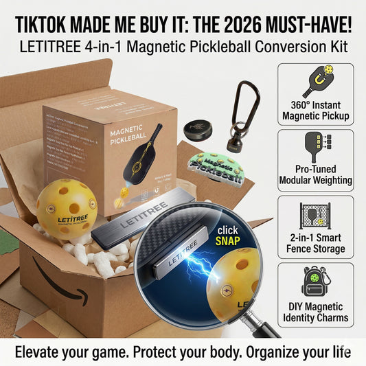 Made Me Buy It! LETITREE Magnetic Pickleball Conversion Kit 4-in-1｜No-Bend Pickup · Swing Weight Tuning · Fence Storage · DIY Charms｜Lazy Tool, Court Prank, Viral Video, Birthday Gift