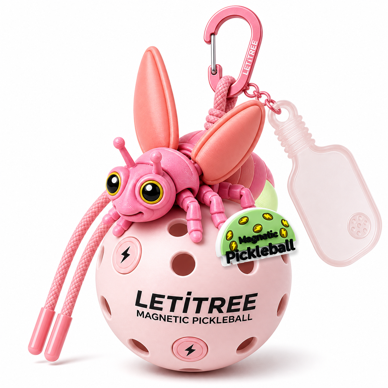 LETiTREE Magnetic Pickleball Keychain - Glow Firefly 10Cm 03 (FFL003)