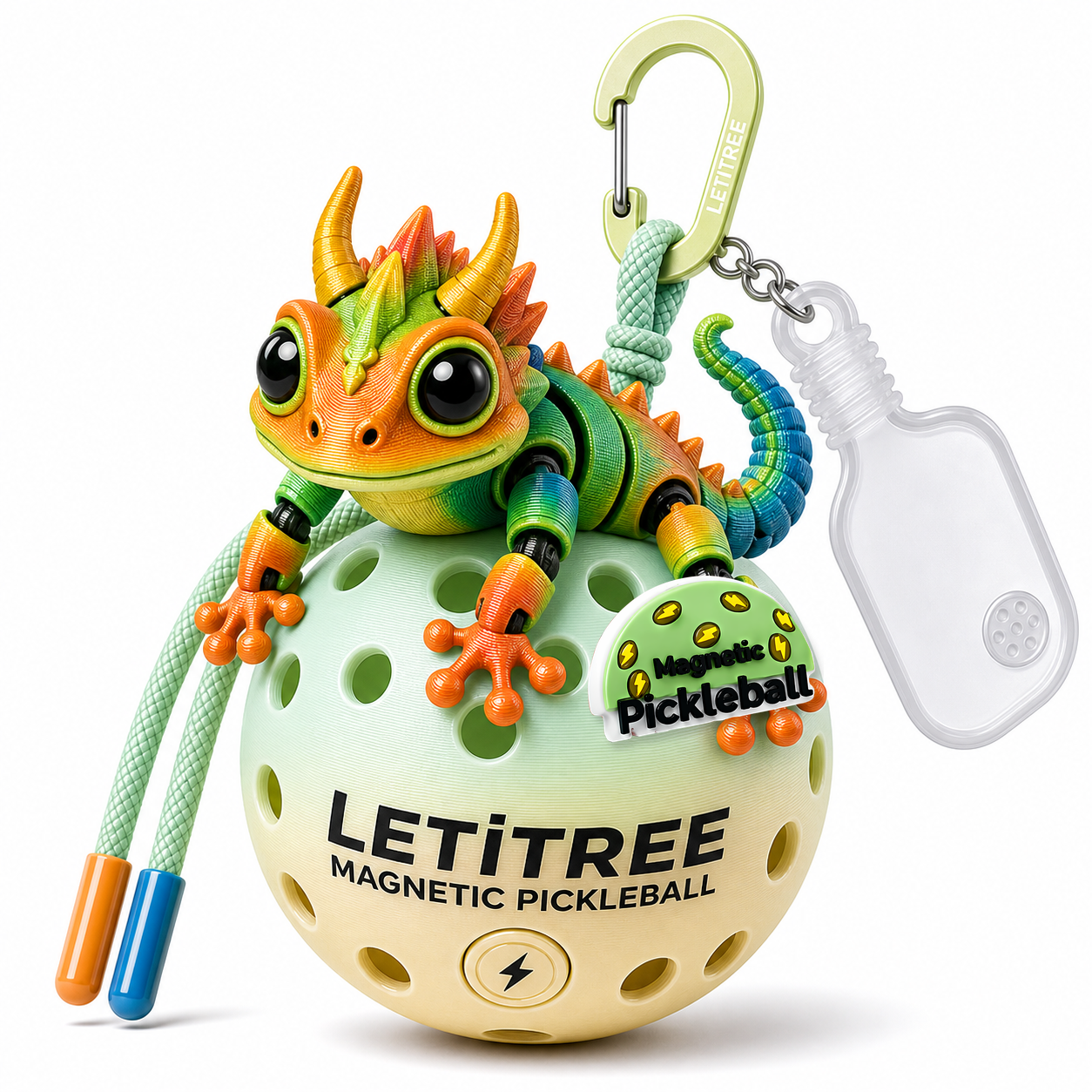 LETiTREE Magnetic Pickleball Keychain - Glow Dragon Magnet Frog Variant 01 (GDL001)