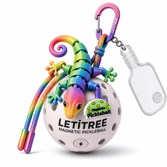 LETiTREE Magnetic Pickleball Keychain - Wall Gecko Variant 01 (GKO001)